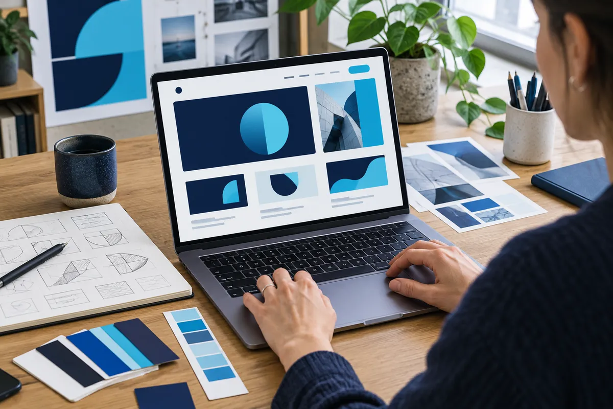 A designed small business website shown on a desktop screen
